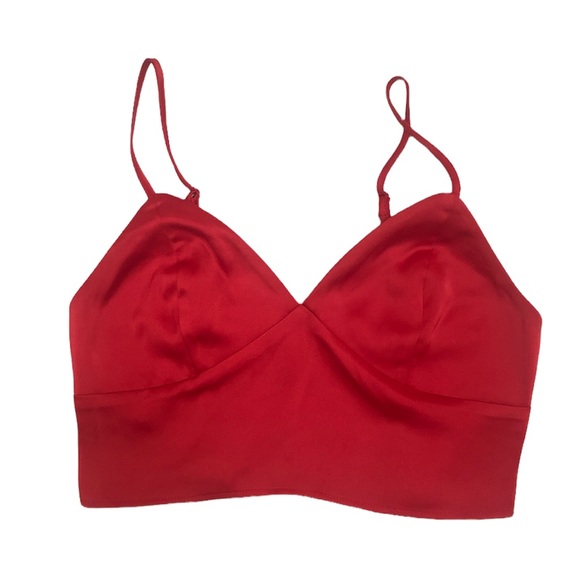 Silky Red Crop Top - Picture 1 of 3